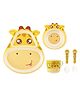Bamboo Fiber Cartoon Shape Giraffe Design Dinner Set Of 5 Pieces - Yellow