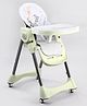 Custom Travel Luxury Multi Function Folding Adjustable High Chair - Grey| Removable Cushion| Height Adjustable| Safety Harness| Removable Double Food Tray| Wheels with Lock