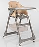 High Chair with Footrest Safety Harness & Storage - Beige| Wheels with Lock| Adjustable Double Food Tray| Safety Harness| Adjustable Height| Reclining Backrest| Compact Fold
