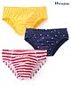 Honeyhap Premium Cotton Super Soft Stretchable Briefs with Silvadur Finish Pack of 3 - Fressia Navy Peony & High Risk Red
