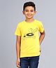 Zion Half sleevesNeck T Shirt In Music System Print-Yellow