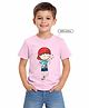 Zion Half sleeves Graphic Printed Crew Neck T Shirt-Pink