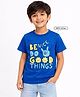 Zion Half Sleeves Graphic Print Crew Neck T Shirt - Royal Blue