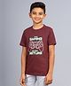 Zion Boys Half Sleeves Gaming Print Crew Neck T Shirt - Maroon