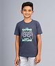 Zion Boys Half Sleeves Gaming Print Crew Neck T Shirt - Navy Blue