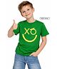 Zion Half Sleeves Crew Neck Tshirt In Smiley Print - Green