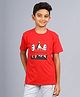 Zion Half sleeves Crew Neck Tshirt In Penguin Music Print - Red