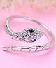 CLARA 925 Silver Swiss Zircon Rhodium Plated Snake Finger Ring With Adjustable Band Gift For Women & Girls - Silver