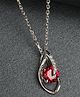 CLARA 925 Sterling Silver Rhodium Plated Swiss Zirconia Blood Red Eye Pendant With Chain Gift For Women & Girls - Silver