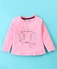 Pink Rabbit Single Jersey Full Sleeves Top Text Print - Light Pink