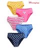Honeyhap Premium Cotton Super Soft Stretchable Panties with Silvadur Finish Floral Print Pack of 5 - Maize Marina Sachet Limoges Pink Carnation