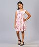 Zion Sleeveless  All Over Garden Flowers Printed Fit & Flare Dress - Pink