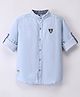 TONYBOY  Full Sleeves Mandarin Collar Solid Shirt - Sky Blue