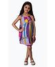 Creative Kids Sleeveless Knee Length Printed Balloon Dress - Blue & Yellow