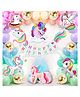 Zyozi Unicorn Birthday  Party Supplies Multi Colour -Pack of 53