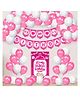 Zyozi Half Birthday Combo Party Supplies for Baby Girls Pink- Pack of 42