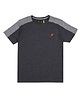 F&S Raglan Half Sleeves Solid Cut & Sew Detailed Sports Tee - Black