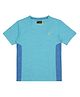 F&S Half Sleeves Solid Cut & Sew Detailed Sports Tee - Blue