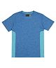 F&S Half Sleeves Solid Cut & Sew Detailed Sports Tee - Dark Blue