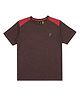 F&S Half Sleeves Solid Cut & Sew Detailed Sports Tee - Maroon