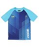 F&S Raglan Half Sleeves Striped Sports Tee - Blue