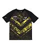 F&S Raglan Half Sleeves Seamless Abstract Printed Sports Tee - Black