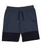 F&S Cotton Melange Loop Knit Shortcut & Sew Panel Shorts - Blue