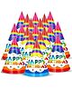 Zyozi Rainbow Theme Birthday Party Hats Multicolor - Pack of  20