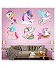 Zyozi Unicorn Theme Birthday Cardstock Cutout with Glue Dot Multicolor - Pack of  7