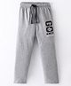 LAZY BONES Full Length Sinker Lounge Pant Text Print - Dark Grey Melange