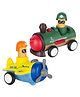 BitFeex Train-Plane Kid Toy Top Gear Push Toy Set of 2 Vehicle Toy for Boys Girls - Multicolor