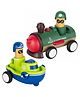 BitFeex Train-boat Kids Toy Top Gear Push Toy Set of 2 Vehicle Toy for Boys Girls - Multicolor