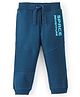 Babyhug Cotton Looper Knit Full Length Lounge Pant Text Printed - Navy Blue