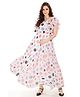 Mom for sure by Ketki Dalal Maternity Cum Nursing Pink Polka Maxi Dress - White Pink