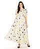 Mom for sure by Ketki Dalal Yellow Polka Design Maternity Cum Nursing Maxi Dress - White Yellow
