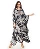 Mom for sure by Ketki Dalal Three Fourth Batwing Sleeves Abstract Crumple Tie & Dye Maternity & Nursing Kaftan Dress - Black