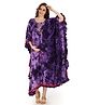 Mom for sure by Ketki Dalal Three Fourth Batwing Sleeves Abstract Crumple Tie & Dye Maternity & Nursing Kaftan Dress - Purple