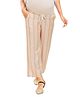 Mom for sure by Ketki Dalal Unbalanced Striped Palazzo With Belly Support - Peach