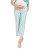 Mom for sure by Ketki Dalal Unbalanced Striped Palazzo With Belly Support - Sea Green