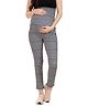 Mom for sure by Ketki Dalal Houndstooth Checkered  Maternity Wear Legging - White