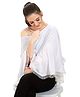 Mom for sure by Ketki Dalal Full Sleeves Nursing Cape Embroidered Cotton Lace At Hem Maternity Kaftan Top  - White