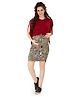 Mom for sure by Ketki Dalal 100% Cotton Half Fringe Sleeves With Paisley Detailed Bodycon Maternity Cum Nursing Dress - Maroon