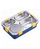 SVE 4 Grid Stainless Steel Lunch Box With Fork Chopstick & Spoon - Blue
