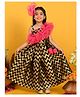 Saka Designs Jacquard DC Sleeveless Chervon Printed Choli & Lehenga Set with Frill Detailing - Black