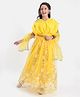 Pine Kids Embroidered Adjustable Sleeves Lehanga Choli Set with Dupatta - Yellow