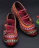 Little Palz Embroidered Detail Ethnic Mojaris - Red & Orange