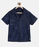 Tales & Stories Half Sleeves Leaves Motif Printed Regular Fit Shirt - Blue