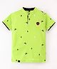 Earth Conscious Half Sleeves All Over Trees Printed Tee - Green