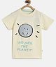 Tales & Stories  Half Sleeves Sun And Planet Theme Printed T Shirt - Cream