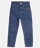 Tales & Stories Boys Lycra Carrot Fit Stripe Jeans - Blue